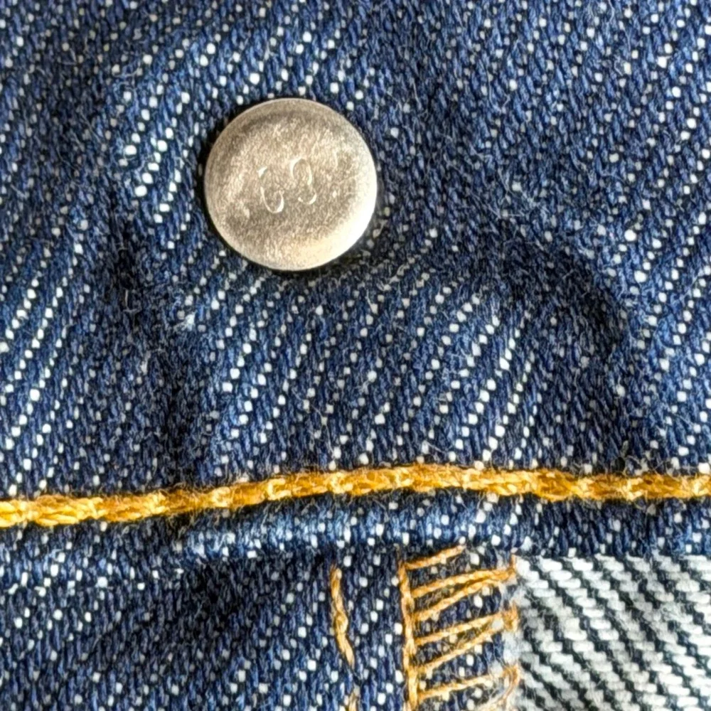 Vintage Levis Orange Tab Jeans Mens 35x30 Dark Wash Tapered Leg Made in USA 691